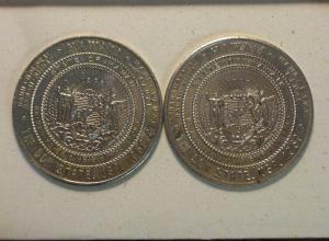 Two 1959 Hawaii 50th Statehood Souvenir Coins 1 'OHAU' Error