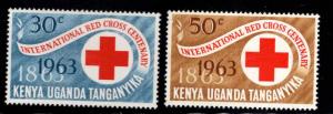 Kenya Uganda and Tanganyika KUT Scott 142-143 MH* Red Cross set