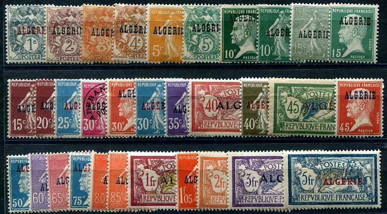 HERRICKSTAMP ALGERIA Sc.# 1-32 1924-1926 Set of 32 Overprints