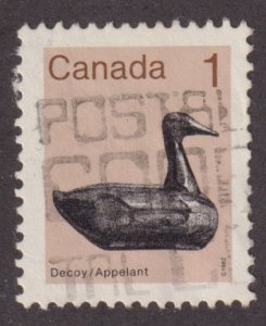 Canada 971 Hand Carved, Wooden Duck Decoy 1982