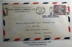 1947 Kingston Jamaica Commercial Airmail Cover To Ottawa Canada