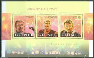 GUINEA 2013 70th BIRTH  ANNIVERSARY OF JOHNNY HALLYDAY SHEET  MINT NH