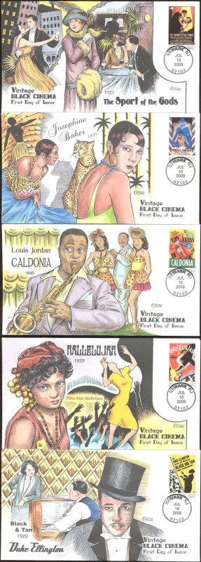 #4336-40 Vintage Black Cinema Collins FDC Set