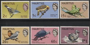 MAURITIUS Scott 327-32 QE Mint MNH BIRDS set of six VF