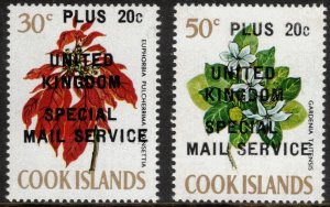 COOK ISLANDS 1971 Special Mail Service Overprints; Scott 296B-296C; MNH