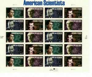 2005 37c American Scientists, Sheet of 20 Scott 3906-09 Mint F/VF NH