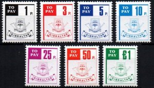 Gibraltar # J13 - J19 MNH