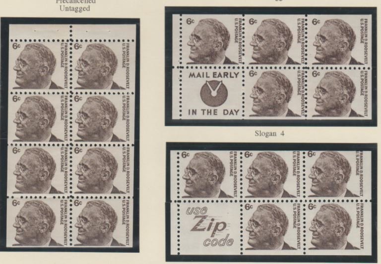U.S. Scott #1284b-1284c Roosevelt Stamps - Mint NH Set of 3 Booklets