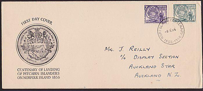 NORFOLK ISLAND 1956 Pitcairners commem FDC.................................67738