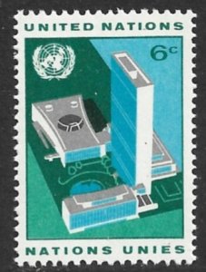 UNITED NATIONS NEW YORK 1968 6c UN Headquarters Issue Sc 187 MNH