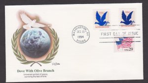 2877 and 2878 Dove Mark up Rate Unaddressed Fleetwood FDC