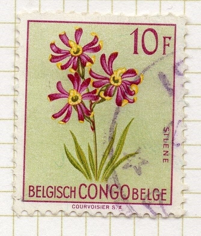 Belgian Congo 1952 Flowers Early Issue Fine Used Value 10F. 248242