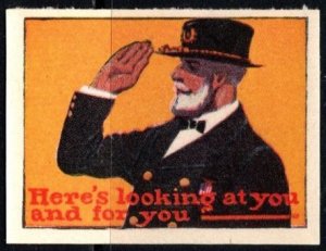 1914 US WW I Propaganda Poster Stamp Here's Looking At You And For You