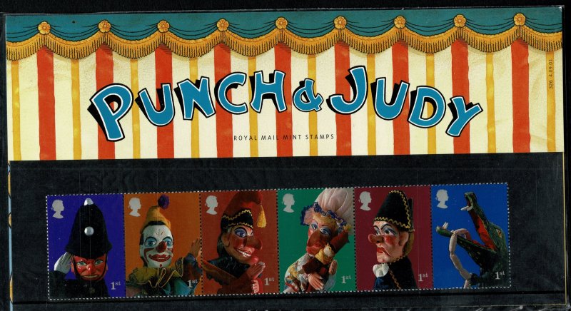 G.B.QE II 2001 PUNCH & JUDY SHOW PUPPETS MINT (NH) SG2224-29 P.O.PACK 326 SUPERB