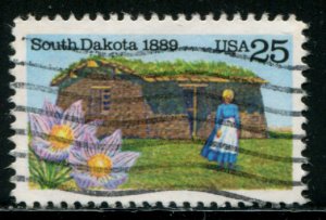 2416 US 25c South Dakota Statehood, used