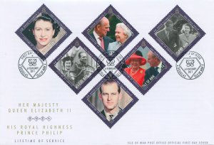 Isle of Man IOM Stamps 2011 FDC Queen Elizabeth II Prince Philip Royalty 6v Set