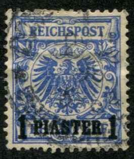 German Offices Turkey SC# 10  1Piaster on 20pf o/p on Germany Used