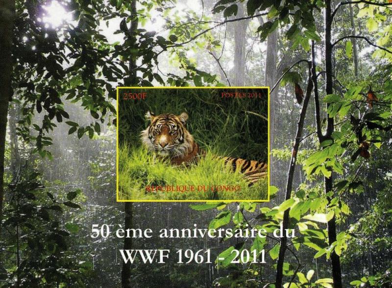 Congo 2011 WWF TIGER s/s Imperforated Mint (NH)