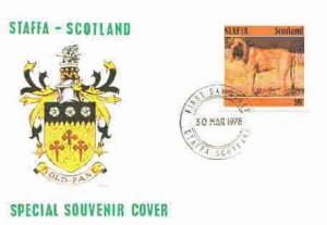 Staffa 1978 Bloodhound 10p from perf Dog set of 8, on cov...