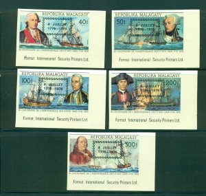 Madagascar  #564-65/#C164-66  1976 Tall Ships/ US Bicen set imperforate  VFMNH   