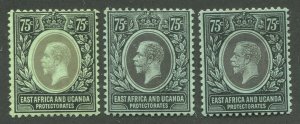 EAST AFRICA & UGANDA PROTECTORATES #48, 48a, 48b MINT