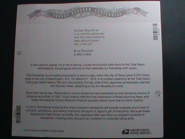 ​UNITED STATES-2012-SC# 4651-2- CHERRY BLOSSOM WASHINGTON D.C.- SHEET MNH-VF