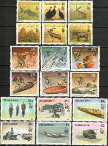 Zimbabwe Stamp 614-631  - Animals Fish Crafts Transportation
