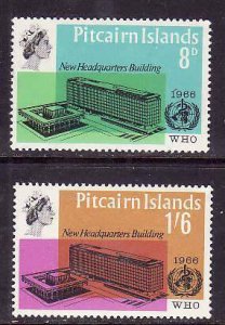 Pitcairn Is.-Sc#62-3- id9- unused LH set-Omnibus-WHO-1966-