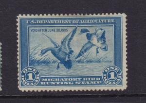 RW1 F-VF unused ( mint no gum ) with nice color cv $ 175 ! see pic !