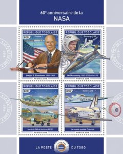 TOGO - 2018 - NASA,  #1 - Perf 4v Sheet - Mint Never Hinged