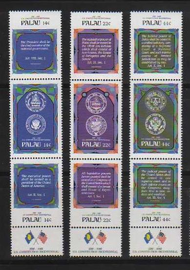 Palau MNH sc# 157a-63a Coat of Arms Flag 2010CV $5.30