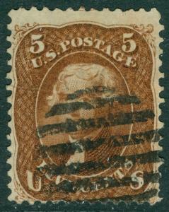 EDW1949SELL : USA 1862 Sc #62 Used Good color Pressed horizontal crease Cat $450