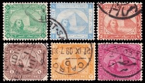 Egypt Scott 33, 37, 39, 43, 46, 48 (1879-1902) Used F C