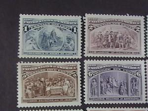 U.S.# 2624-2629-MNH-SET OF-COLOMBIAN EXPO REPRINTS-SOUVENIR SHEET SINGLES--1992