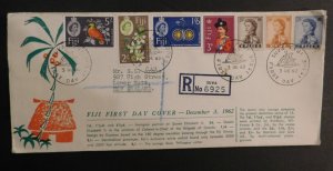 1962 Fiji Registered First Day Cover FDC Suva to Lower Hutt NZ Stamp Definitive