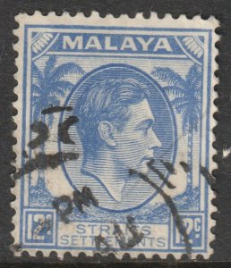 Malaya Straits Setts Scott 245 - SG285, 1937 George VI 12c Die I used