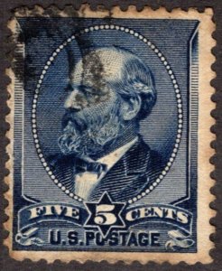 1888, US 5c, Garfield, Used, Sc 216