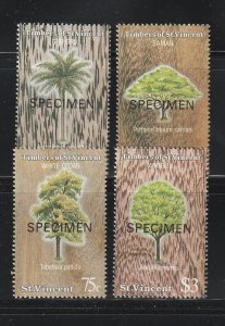 St Vincent 968-971 Specimens Set MNH Trees