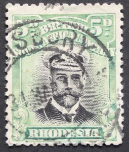 Rhodesia Admiral Die I Five Pence SG 212 used