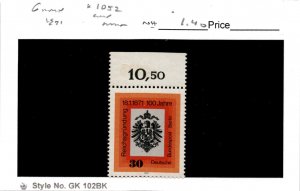 Germany, Postage Stamp, #1052 Mint NH, 1971 Imperial Eagle (AC)