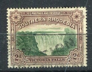 RHODESIA; 1930s early Victoria Falls issue fine used 2d. value + POSTMARK