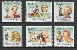 Mozambique MNH Set Of 6 Marilyn Monroe 2009