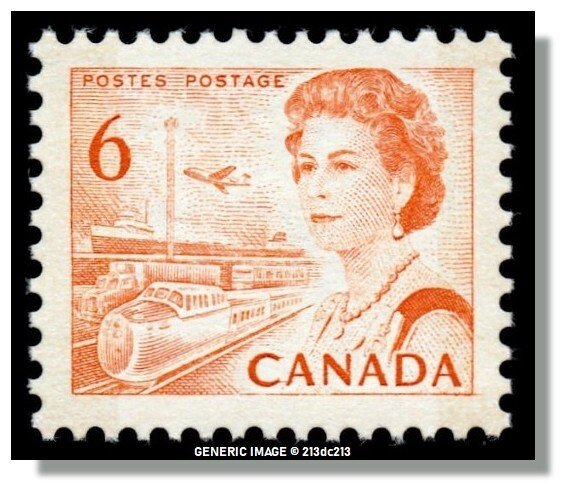 Canada - 459biv HB, DEX MNH - QE II & Transportation (1968) 6¢