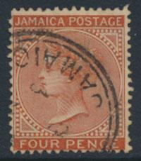 Jamaica SG 48 Used    SC# 48   purple yellow   see details 