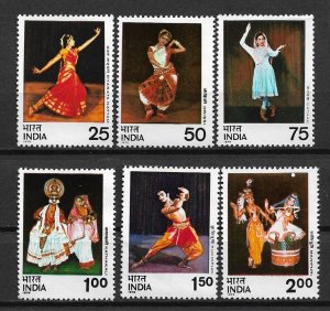 1975 India 692-7 Indian Traditional Dances MNH C/S of 6