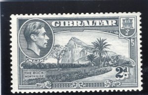 Gibraltar 1940 KGVI 2d grey (p13½ - wmk sideways) MLH. SG 124ab. Sc 110d.
