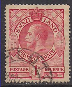 Swaziland 1933 KGV 1d Red used SG 12 ( C1357 )