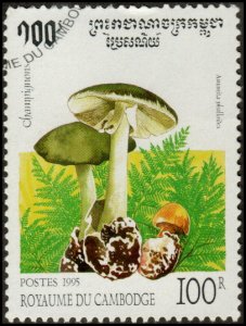Cambodia 1426 - Cto - 100r Death Cap Mushroom (1995)