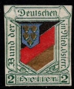 Vintage Pre WWI German Cinderella Federation of Germans In Lower Austria Unused