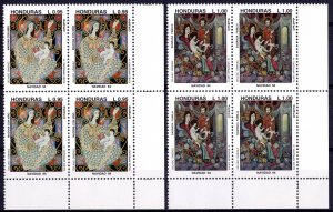 Honduras 1994 Sc#C941/C942 Christmas'94 Paintings by G.Gimenez Block of 4